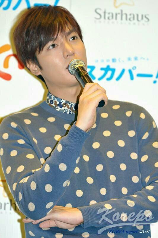 韩国男明星李敏镐圆点毛衣穿出好校草好邻家的 8
