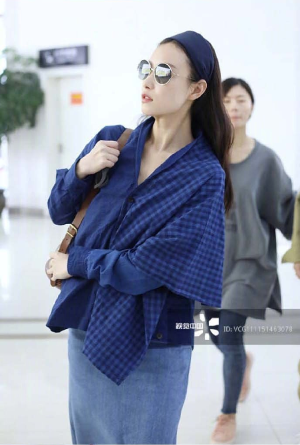 大眼美女明星倪妮机场街拍合集真是个大方舒适 9
