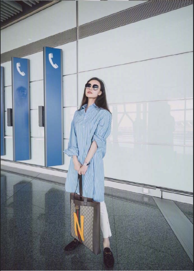 大眼美女明星倪妮机场街拍合集真是个大方舒适 42