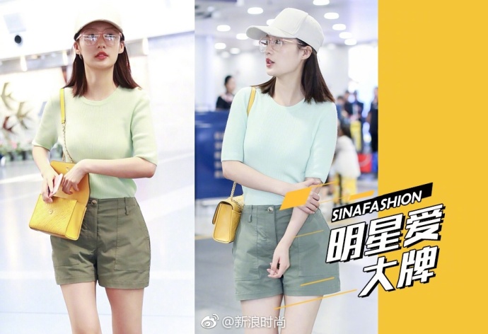 江苏美女明星李沁薄荷绿色系清凉搭配 9