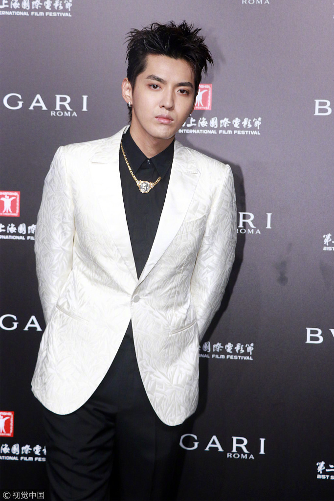 上海电影节小鲜肉男明星吴亦凡黑白配帅气写真 4