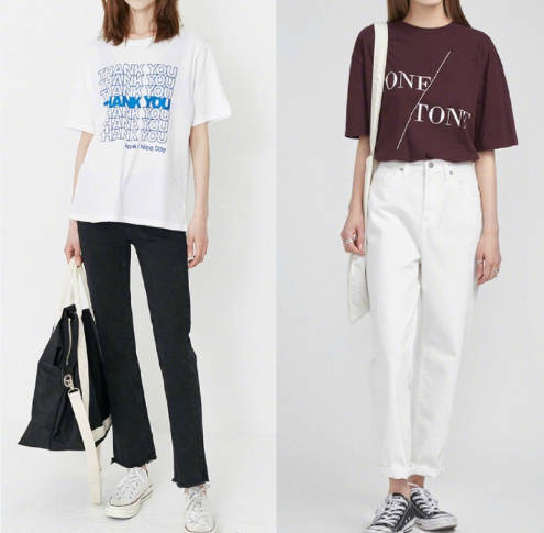 高挑女孩的学生穿搭look参考 3
