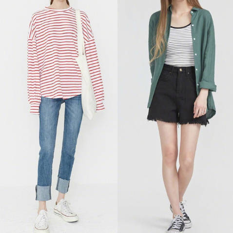高挑女孩的学生穿搭look参考 5