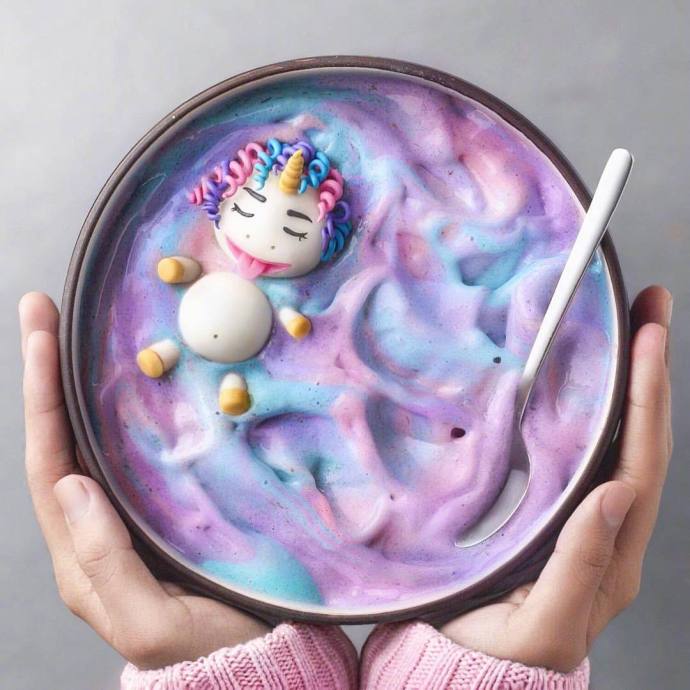 萌萌的阳光彩虹独角兽美食图片 6