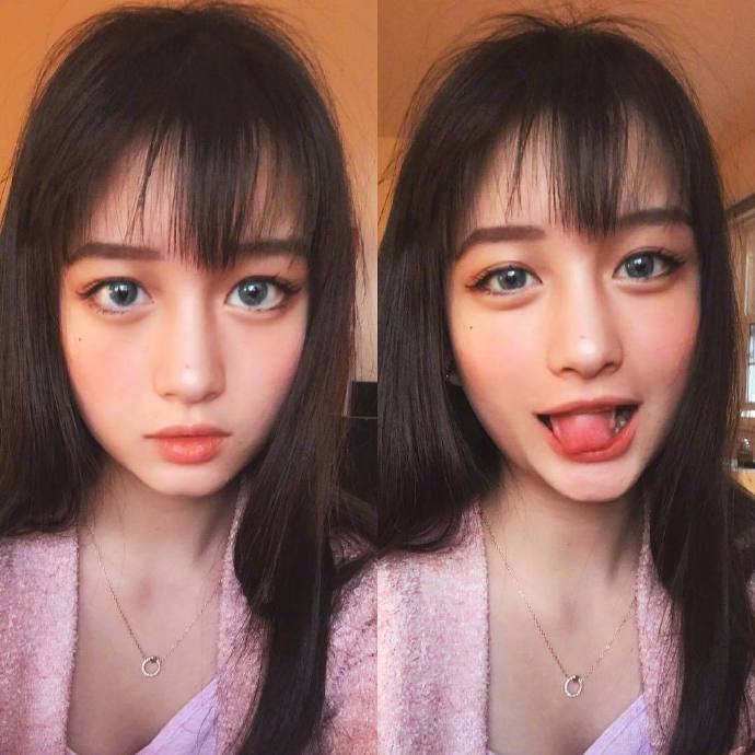 齐刘海发型图片_齐刘海女孩可软萌可暗黑的自拍 2