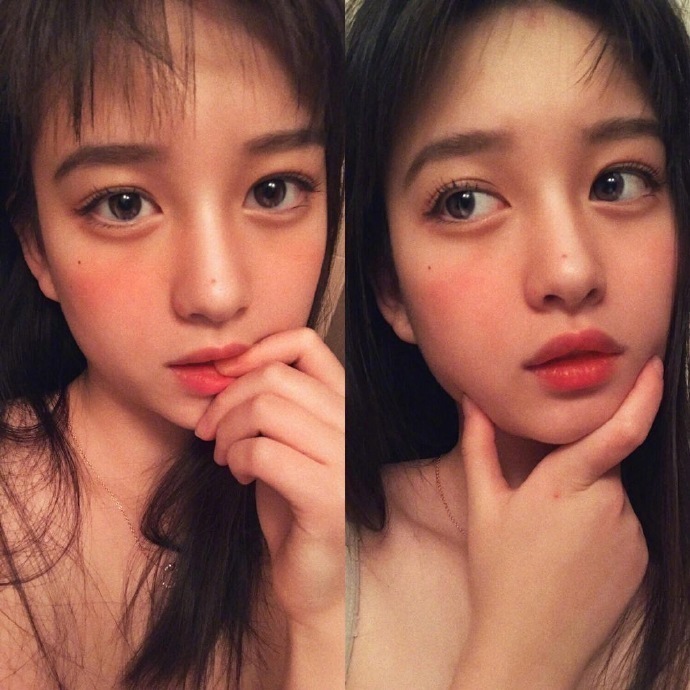齐刘海发型图片_齐刘海女孩可软萌可暗黑的自拍 6