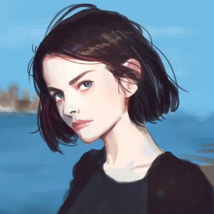 酷酷的女生头像集_插画师이태주笔下酷酷的女孩