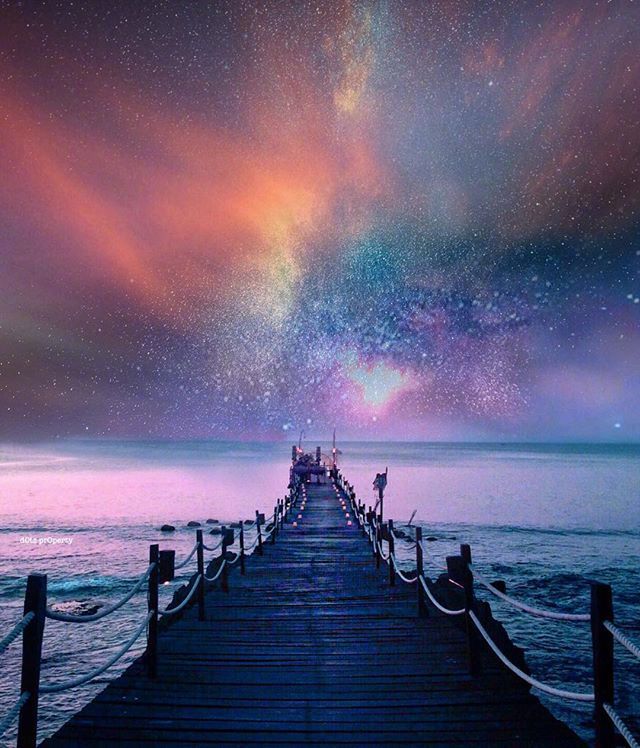 唯美蓝色星空图片