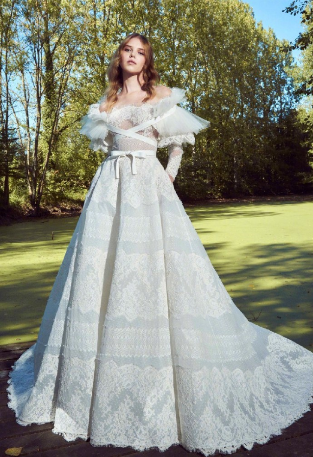 欧美高级时装Zuhair Murad2019白色婚纱图片 7