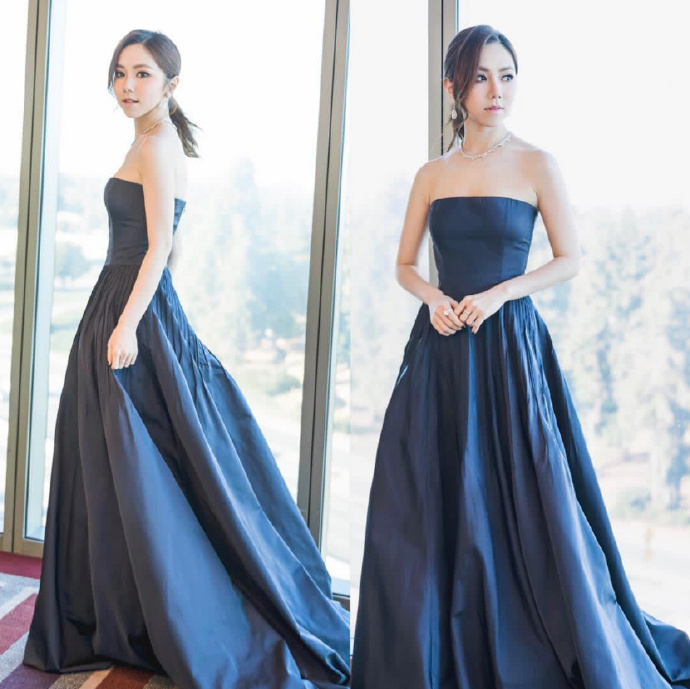 香港女歌手邓紫棋蓝色礼服出席美国NASA颁奖 6
