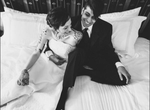 美国纹身新娘拍另类朋克结婚照婚纱图片 6