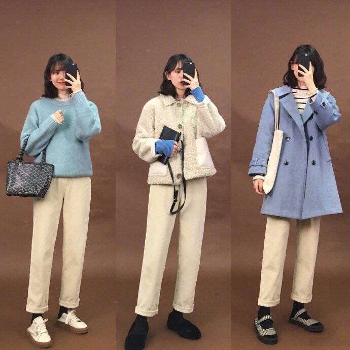 冬天也能hold住的浅色系穿搭清新可爱少女范 7