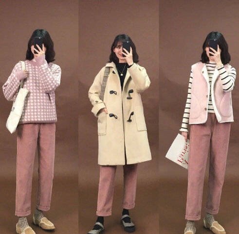冬天也能hold住的浅色系穿搭清新可爱少女范 9