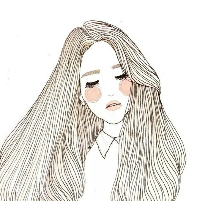 铅笔画头像女生图片 3