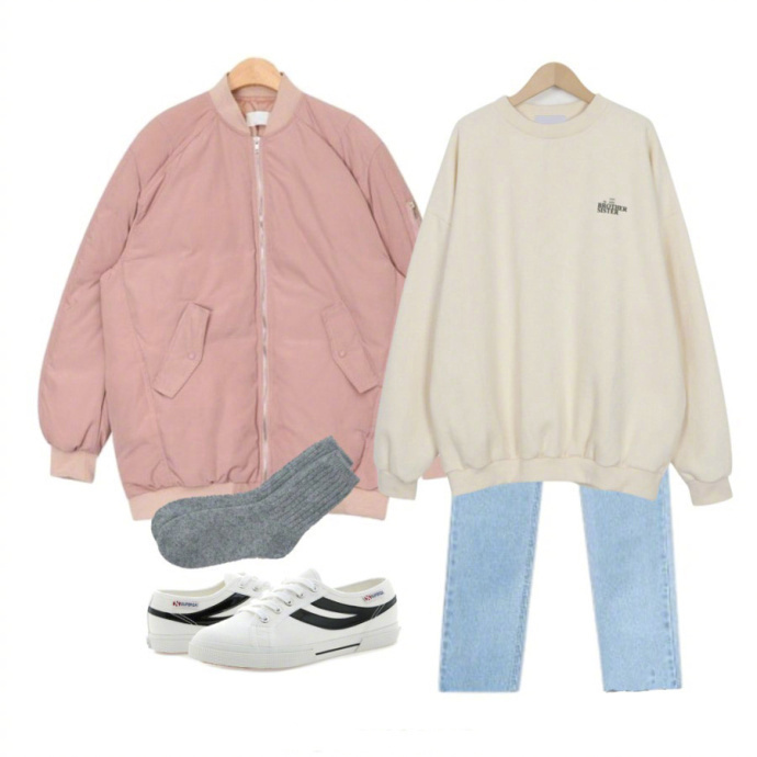少女心爆棚的粉色韩版短款棉服搭配 7