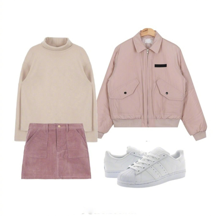 少女心爆棚的粉色韩版短款棉服搭配 8