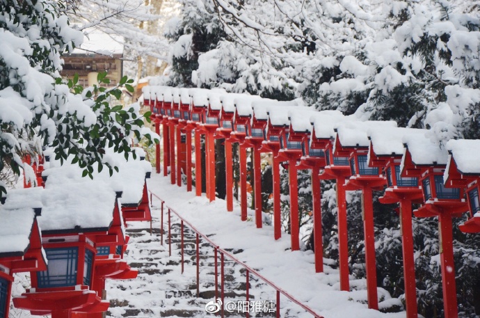 日本贵船神社大雪风景图片 4