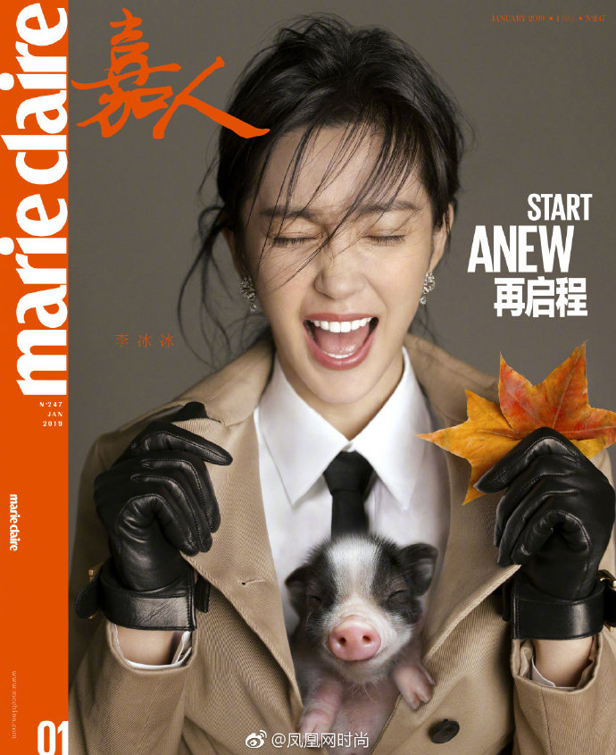 中国美女明星李冰冰《嘉人》杂志2019开年封面曝 4