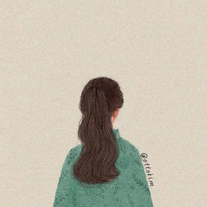 插画师OTTOKIM笔下女孩的背影头像图片