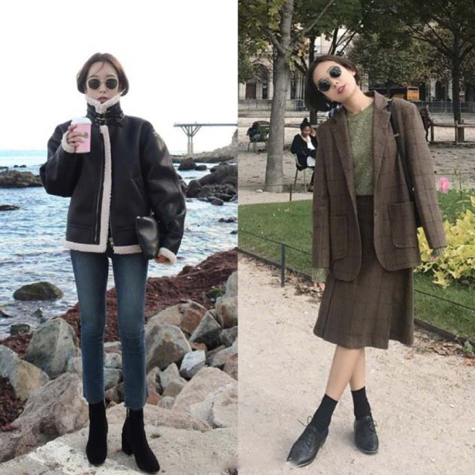 气质短发美女小姐姐初冬率性穿搭 3