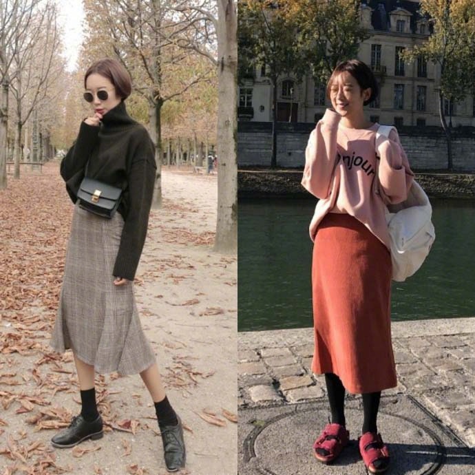 气质短发美女小姐姐初冬率性穿搭 7
