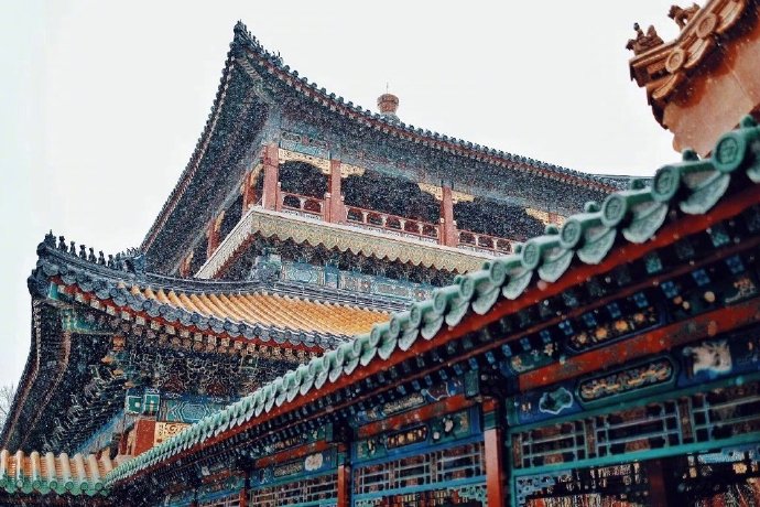 雪中故宫风景图片