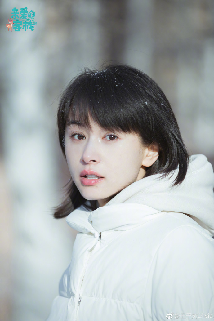 中国美女明星王子文白色羽绒服唯美写真图片 2