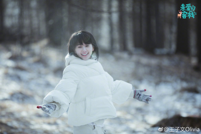 中国美女明星王子文白色羽绒服唯美写真图片 3
