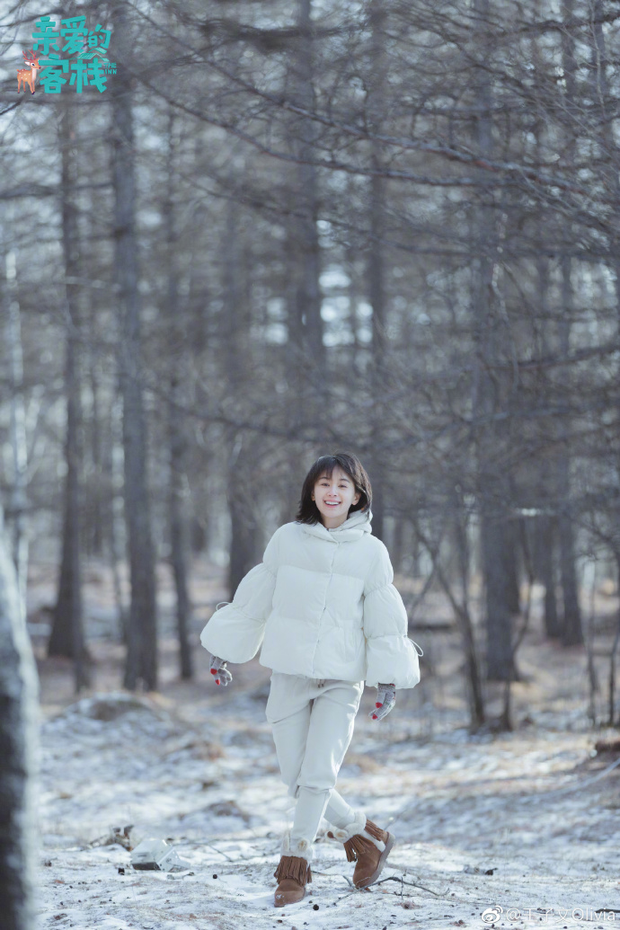 中国美女明星王子文白色羽绒服唯美写真图片 5