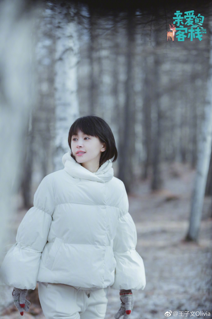 中国美女明星王子文白色羽绒服唯美写真图片 8