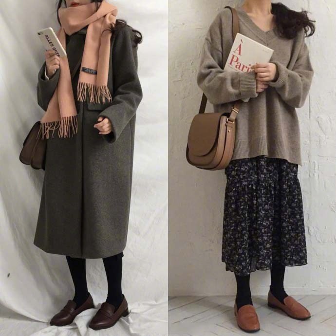小个子女生棕红色系冬季穿搭参考 5