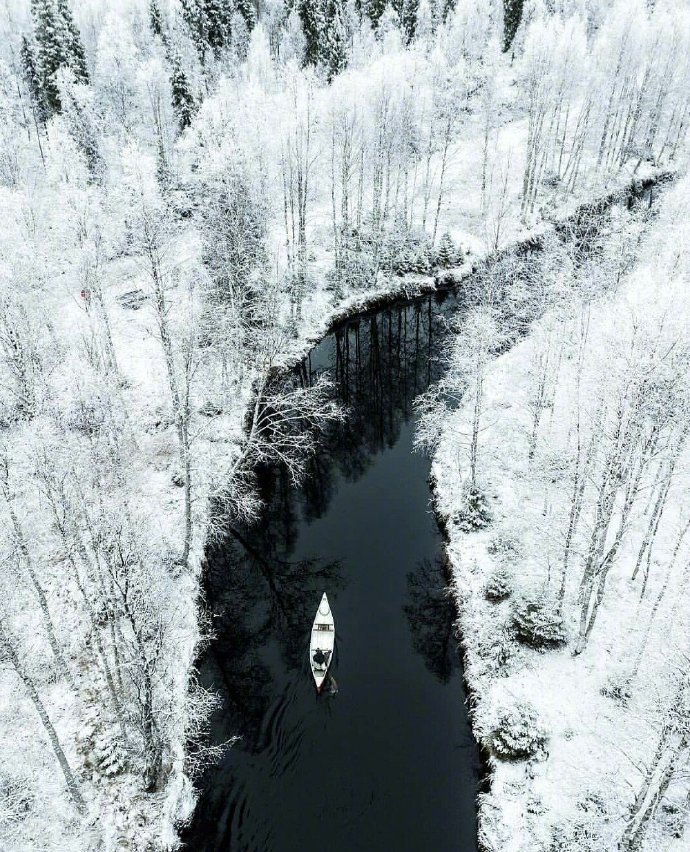 芬兰的雪中世界美景图片 6