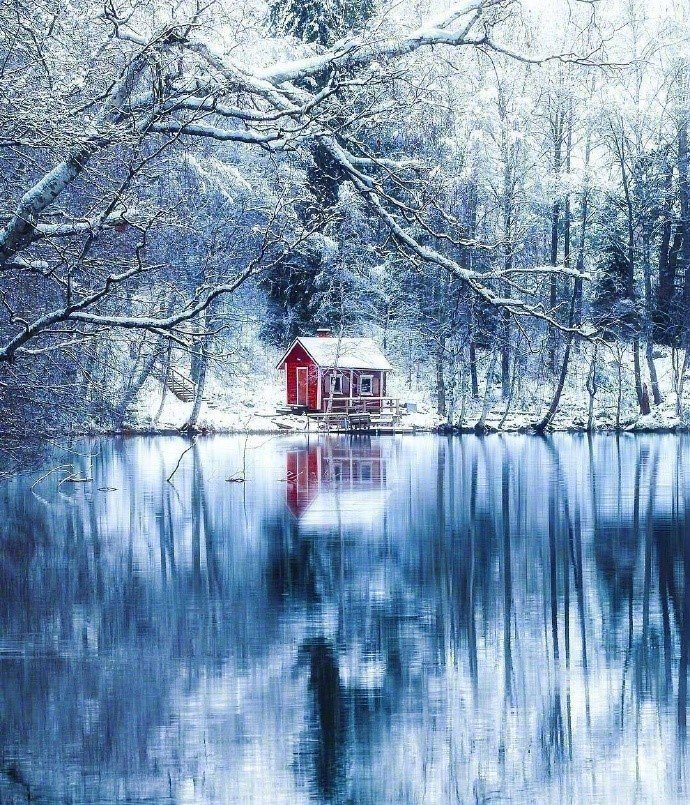 芬兰的雪中世界美景图片 9