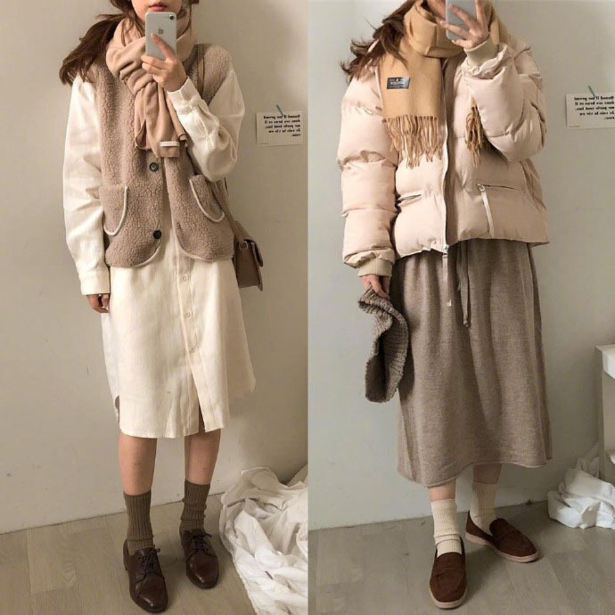 一波温暖的女生冬季穿搭参考 2