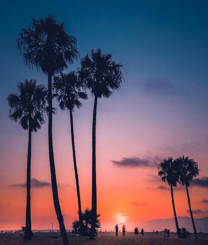 唯美意境海边夕阳图片 2