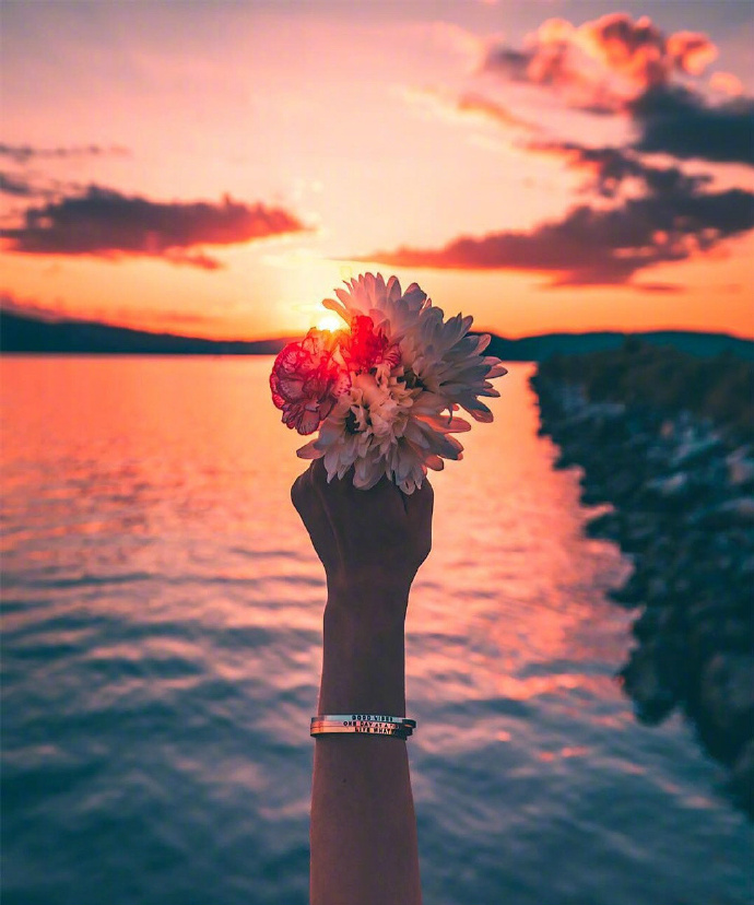 唯美意境海边夕阳图片 4
