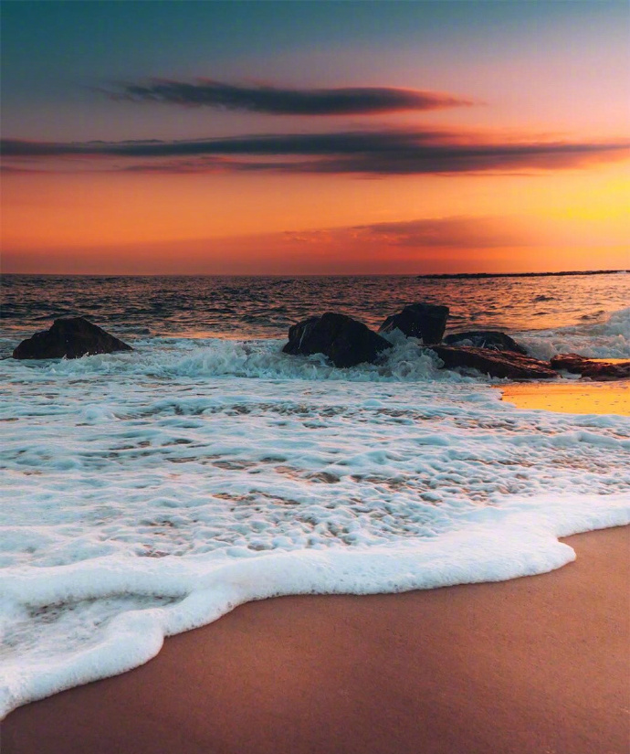 唯美意境海边夕阳图片 8
