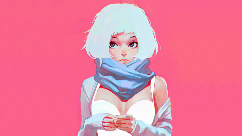 俄罗斯插画师Ilya Kuvshinov可爱的少女肖像插画头像 5