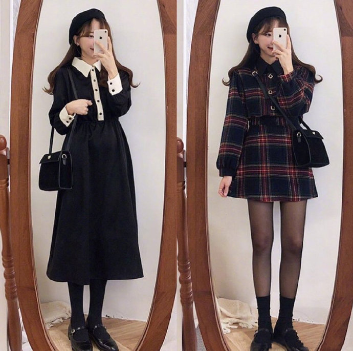 年轻女孩小女人气质的复古穿搭图片 5