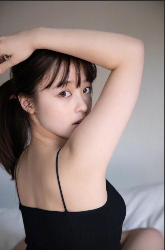日本女星桥本环奈黑色系小性感图片 5