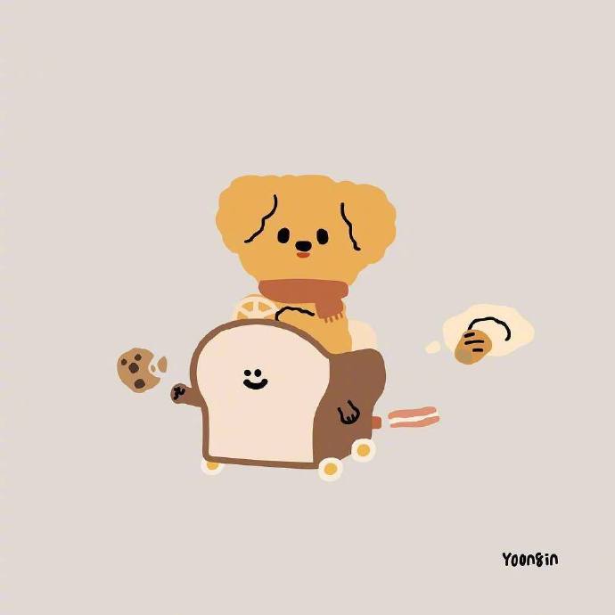 插画师Yoonbin笔下超可爱的狗狗插画头像图片