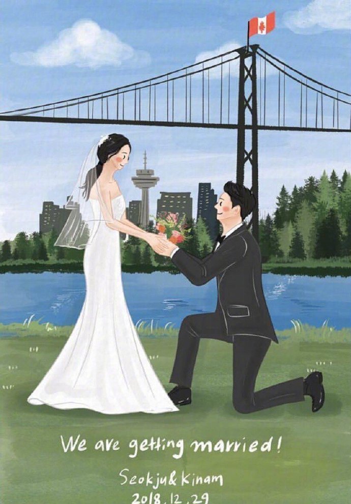 插画婚礼请柬图片 2