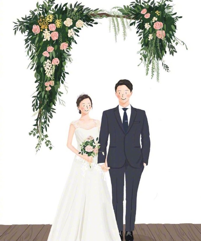 插画婚礼请柬图片 7