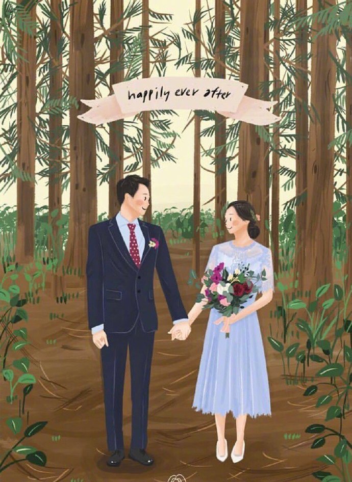 插画婚礼请柬图片 9