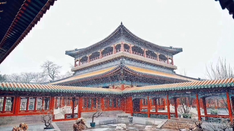 故宫雪景图片