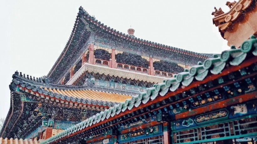 故宫雪景图片