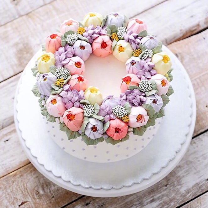 唯美的鲜花生日蛋糕图片 12