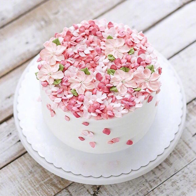 唯美的鲜花生日蛋糕图片 17