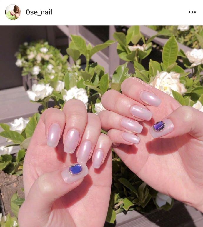 超适合夏天的清爽透明感网红美甲图片大全 5
