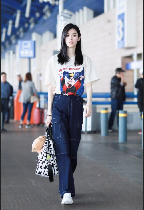 上海美女图片 超模奚梦瑶启程戛纳机场街拍图片 2